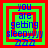 Four identical pixelated squares with green backgrounds, red borders, and blue text reading "you are getting sleepy" with "zzz" below, arranged in a
