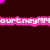 A static image shows a colorful flower-like icon with multicolored petals on the right and partial pink text reading 'ourtneyM' on the left.