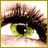 Animated contact sheet of a green-eyed woman's eye with changing text overlays across 11 frames, arranged in a 4x3 grid with one empty cell.