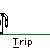 Pixel art animation of a red-shirted character with white eyes performing actions on a gray background, including falling, standing, and speaking.