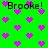 Green background with scattered pink hearts and repeated black text 'Brooke!' in four corners.