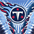 Pixelated static icon featuring a stylized 'T' logo with red accents on dark blue background, surrounded by abstract wing-like shapes in blue and red against light blue gradient backdrop.