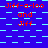 Red text 'Jiff-a-loo and Jiff' repeats over a blue background with alternating light-blue square patterns.