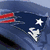 A pixelated digital image with four distinct sections showing sports-themed text and a New England Patriots logo on blue, white, red, and black backgrounds.