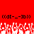 Red background with two identical black text expressions and a white pixelated pattern below.