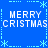 Blue background with light blue dashed lines forming a , white pixelated text reading "MERRY CRISTMAS" repeated four times in quadrants, and small star-like snowflake symbols at intersections