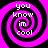 Four identical pink and black spiral patterns with white text reading 'you know im cool' arranged in a on a solid black background