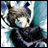 A 48x48 pixel buddy icon featuring a stylized anime character with brown hair and blue eyes against a teal background, paired with "Anime IM" text on the right side of a contact sheet layout.