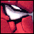 Red pixelated lips with white teeth and black outlines, displaying sequential text changes from 'P' to 'PSO' to 'PSOW' across six