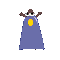 Animated sequence of a cartoon character in a blue cape with yellow emblem, performing various poses including standing, flying, and rolling on gray background.