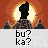 Pixelated silhouette of a figure with dynamic poses against layered background elements including mountains and glowing orbs, some frames showing flame effects.