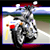 Animated motorcycle icon with rider in motion, displayed as a 2x2 contact sheet of three frames showing sequential movement on a road background.