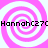Four pink and white spiral patterns arranged in a with black text reading "HannahC27CHannahC27C" overlaid horizontally across the image