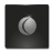 Pixelated grayscale icon of a spherical object with a curved dark stripe on a dark background, framed by a light gray border.