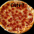 Three pepperoni pizzas arranged in a with text overlays reading CAN'T, EAT, and THIS!! on each respective pizza