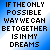 Pixelated text on blue gradient background with white diagonal stripes, split into two sections showing sequential phrases.