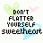A static contact sheet of 17 identical frames showing a pixel-art buddy icon with text, hearts, and color accents on a white background.