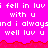 Pixelated text repeats 'i fell in luv i fell in luv with u and i alwaysand i always well luv u' on a bright pink background with red wave-like border.