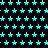 cyan star-shaped icons on a black background with a gray rectangular overlay in the bottom-right corner