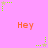 Pink background with repeated orange 'Hey' text and green star-shaped icons that change color from light to dark green across frames.