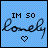 nine blue square displays the text 'IM SO lonely' with a heart symbol below, each showing different heart animation states