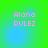 Pixelated text 'Alana RULEZ' in pink on a green-to-blue gradient background with subtle light effects.