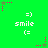 =) smile (= repeated in a on bright green background with pink and green star animations