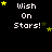 Black background with white text 'Wish On Stars!' and yellow stars scattered around, some stars animated to move across the frame.