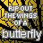identical pixelated icons featuring yellow and black patterns with text reading "RIP OUT THE WINGS OF A butterfly" in white block letters