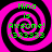 Four identical display a pink and black spiral background with green text reading "Mino is Awesome! (333333)" in a pixelated font