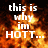 Animated fire background with white pixelated text reading 'this is why im HOTT...' on left and 'this is why ur NOT!!!' on right, plus additional text below.