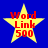 Four yellow stars with red text on blue background, each star showing "Word Link 500" in pixelated font.