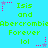 Pixelated text and star icons on a cyan background, with green 'Isis and Abercrombie Forever lol' text repeated across the image.