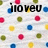 Pixelated static image with black text 'jloveyu' centered above scattered colored dots on a light gray background.