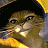 A pixelated cartoon cat wearing a pirate hat with green text reading "Original Icons .com" on a dark green background, displayed as part of an animated contact sheet.