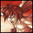 Pixelated anime character with spiky brown hair and red eyes, wearing a red outfit, positioned next to black background with white text "Anime IM" and "com".
