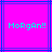 Two identical pixelated with bright pink backgrounds and blue lines display the text 'Morgan!!' in cyan block letters
