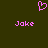 A static pixel art image with a dark green background, featuring two pink 'Joke' texts and one pink heart symbol above them.