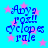 Blue text on cyan background with pink stars, displaying 'Adya rox!!' and 'claps rate' in pixelated font across four repeated sections.
