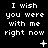Black background with white pixelated text reading "I wish you were with me right now" repeated across three , each containing multiple instances of the phrase