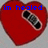 Red heart-shaped icons with a bandage graphic and blue pixelated text reading "im healed but i like someone" across three