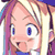 Pixelated anime-style character face with pink skin, blue eyes, and purple-pink hair in a static 50x50 AIM buddy icon format.