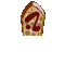 identical pixelated icons showing a brown house with wavy lines on the roof against a gray background