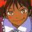 A pixelated anime-style character with brown hair and a purple shirt appears on the left side of a contact sheet, while the right side displays