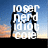 A pixelated image of a person standing against a sunset sky with text overlays reading '100% nerd idiot cool' on the left and 'can't get any better than us' on the right.
