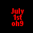 Red text on black background reads July 1st oh9 in a of repeated identical frames with one gray square at bottom right