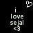 Pixelated white text and symbols on black background: 'i love sejal <3' with a heart symbol above the text.