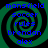 Four identical pixelated display a green and black spiral background with blue text reading mansfield, soccer, rules, brendan, alex