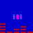 Blue background with pink 'BAB' text and red horizontal bars in a pixelated pattern.