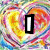 A static image with four heart-shaped backgrounds in rainbow colors, each containing a word from the phrase "I love to cheer" in bold white text with black outlines.